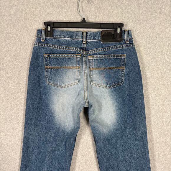 VTG Express Jeans Womens Size 7/8S Low Rise Bootcut Faded Whiskers Cotton Skater - Picture 8 of 12